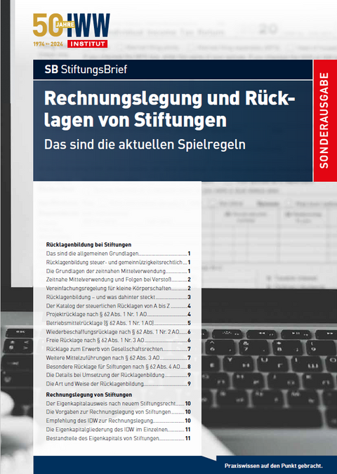 Rechnungslegung und Rücklagen von Stiftungen